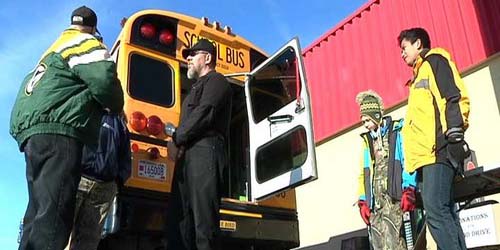 Bus drivers help ‘Fill the Bus’ for the Sparta community