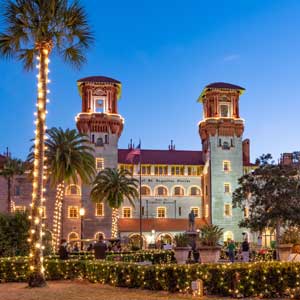 Downtown of St. Augustine, Florida, during christmas time